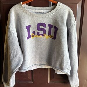 LSU Cropped Two Tone Sweatshirt
